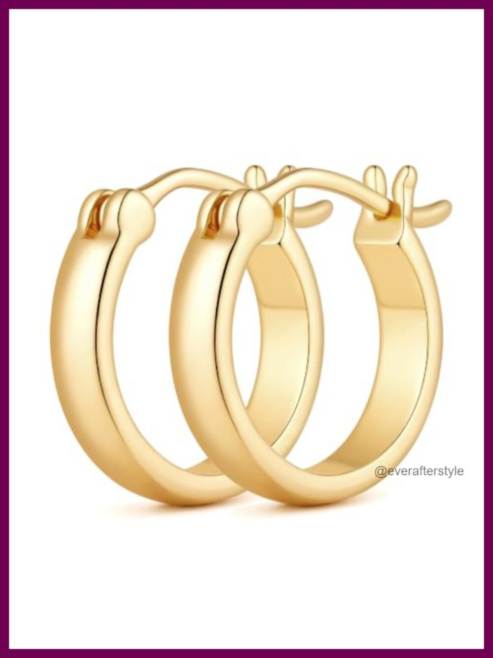14K Gold Plated Hoop Earrings for Women, 15-40mm Clip On